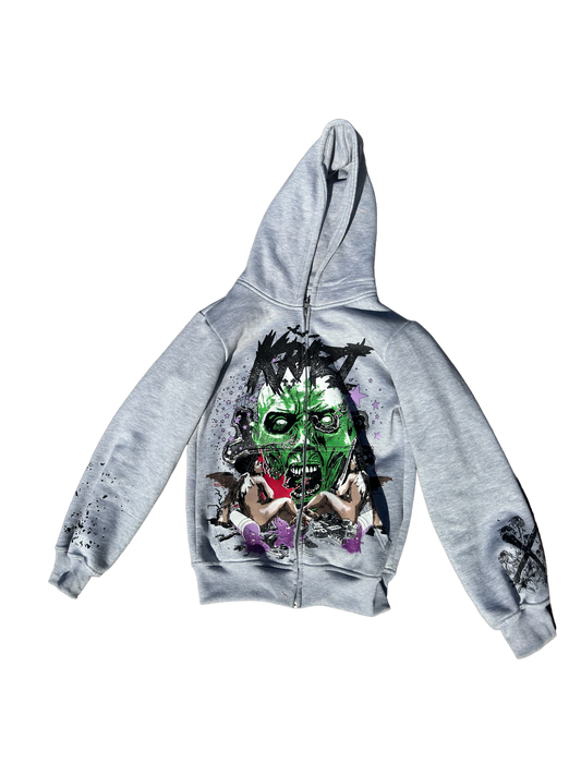 gray zombie hoodie